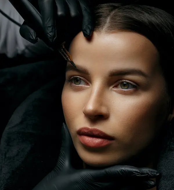 A lady getting a Ombre Brow treatment
